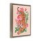 Stupell Industries Tiger & Tropical Roses Framed Floater Canvas Wall Art Design by Nataly White